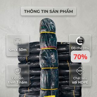 Lưới Lan Che Nắng Cao Cấp 70% (Khổ 4m x 50m) – Giải Pháp Giải Nhiệt Cực Tốt Cho Vườn Lan, Rau Sạch, hiên nhà