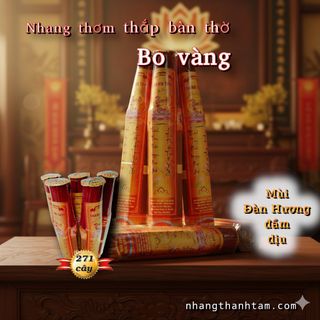 Nhang Thơm 4 Tấc Bo Vàng 919 Cây – Giá Sỉ Ổn Định – Dễ Bán Hằng Ngày – Nguồn Hàng Cho Thờ Cúng