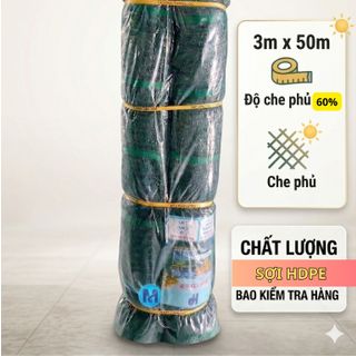 Lưới Lan Che Nắng Cao Cấp 3m x 50m - Độ Che Phủ 60% Giúp Vườn Mát Rượi, Chống Tia UV Cực Tốt