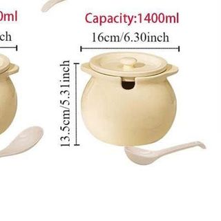 HỦ ĐỰNG MỠ SỨ XANH CÓ TAI CẦM KÈM MUỖNG 700ML (T32)