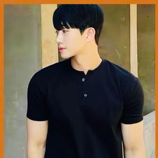 Áo đen cổ tàu thun bao xịn mặc bao mát