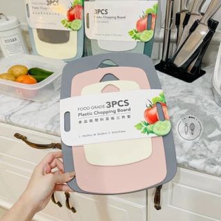 Bộ 3 Thớt Cao Cấp Kháng Khuẩn, Thớt Nhựa An Toàn Cho Sức Khỏe