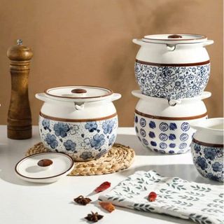 HỦ ĐỰNG MỠ BẦU HÌNH HOA CÓ TAI 1400ML (T18)