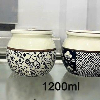 HỦ ĐỰNG MỠ BẦU HÌNH HOA 1200ML (T24)