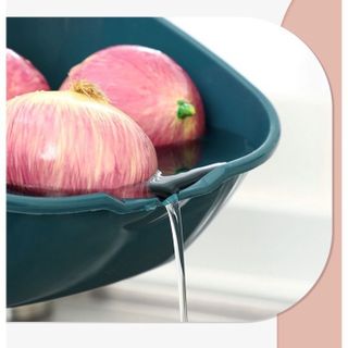 Bộ rổ nhựa 6 món kèm chậu 3 rổ 3 chậu, thoát nước nhanh, tiện dụng cho nhà bếp