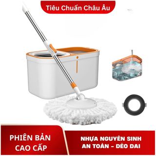 Bộ thùng cây lau nhà cán dài 360 độ thông minh cho nhà tắm cao cấp tách nước