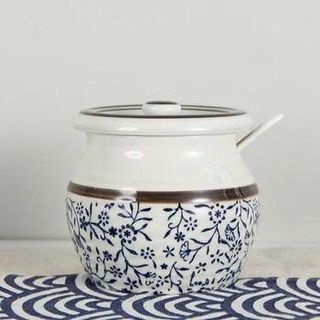 HỦ ĐỰNG MỠ BẦU HÌNH HOA 600ML (T40)