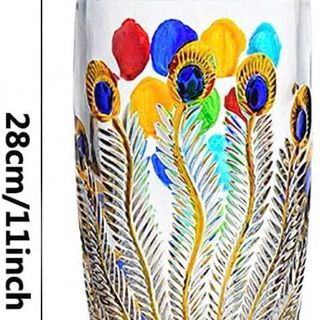 BÌNH CẮM HOA THUỶ TINH PHA LÊ HÌNH CON CÔNG MÀU SẮC 28CM (T8)