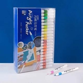 Bút màu Acrylic Marker 48 màu vẽ trên mọi chất liệu có thể vẽ chồng màu, màu sắc tươi sáng