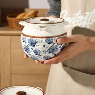 HỦ ĐỰNG MỠ BẦU HÌNH HOA CÓ TAI 700ML (T32)