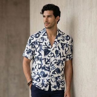 Áo sơ mi nam.  Chất vải texture dệt gân nổi – nhẹ, thoáng, mặc cực mát.