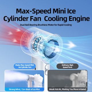 Quạt Cầm Tay RTAKO X5 4800mAh – Quạt Mini Turbo 15000RPM, Sạc Nhanh 20W, Gió Siêu Mạnh