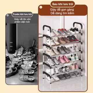 Kệ Để Giày Nhiều Lớp, Giá Để Giày Đa Năng 5 Tầng Tủ Giày Dép Dễ Dàng Cài Đặt Kệ Để Giầy Dép