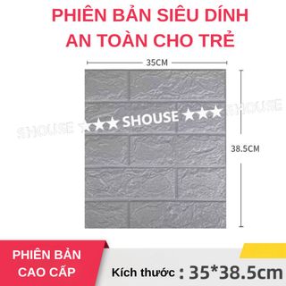 Miếng Dán Tường Xốp Giả Gạch 3D cách âm cách nhiệt ghép giả đá gỗ tắm trần nhà giá rẻ phòng khách ngủ
