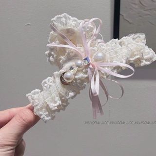 LỐ 12 GẤP TÓC NƠ HỒNG PHỐI REN ĐÍNH ĐÁ ĐÍNH NGỌC