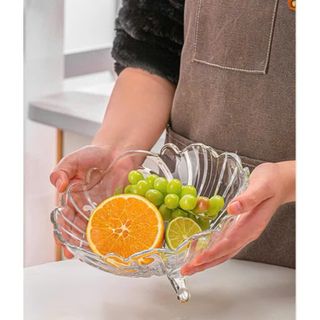 ĐĨA THỦY TINH 3 CHÂN CAO CẤP ĐỰNG TRÁI CÂY