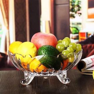 ĐĨA THỦY TINH 3 CHÂN CAO CẤP ĐỰNG TRÁI CÂY