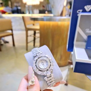 ĐỒNG HỒ NỮ CHÍNH NGẠCH FUNMEI F2073 SILVER ĐÍNH ĐÁ CZ FULLBOX HOÁ ĐƠN