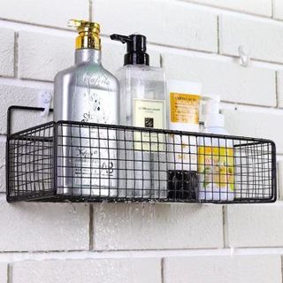 Kệ Lưới Đựng Đồ Dán Tường Không Cần Khoan, Thép Sơn Tĩnh Điện, Thoát Nước Tốt, Dễ Lắp Ráp