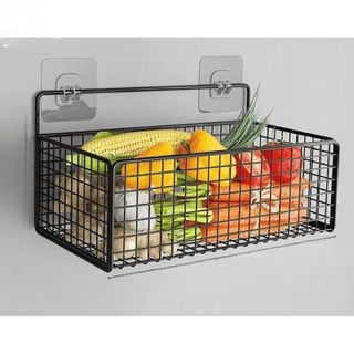 Kệ Lưới Đựng Đồ Dán Tường Không Cần Khoan, Thép Sơn Tĩnh Điện, Thoát Nước Tốt, Dễ Lắp Ráp