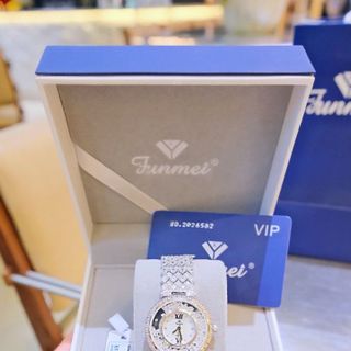 ĐỒNG HỒ NỮ CHÍNH HÃNG FUNMEI F2606 ĐÍNH ĐÁ CZ FULLBOX HOÁ ĐƠN
