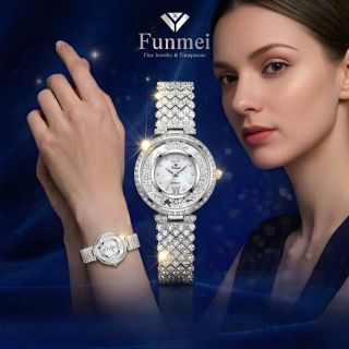 ĐỒNG HỒ NỮ CHÍNH HÃNG FUNMEI F2606 ĐÍNH ĐÁ CZ FULLBOX HOÁ ĐƠN