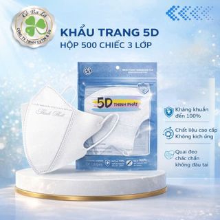 Khẩu Trang 5D Thịnh Phát 3L Kháng Khuẩn, Chống Nắng, Chống Tia UV, Không Gây Đau Tai, Hàng Chính Hãng