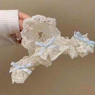 LỐ 12 GẤP TÓC NƠ XANH PHỐI REN