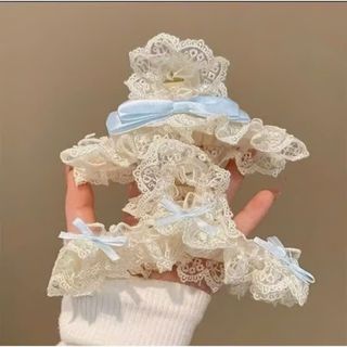 LỐ 12 GẤP TÓC NƠ XANH PHỐI REN