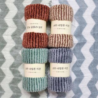 Khăn Tắm, Khăn Lau Đầu Lông Cừu Siêu Mềm Xuất Hàn Cao Cấp Kẻ Tăm, KT 35x75cm