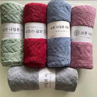 Khăn Tắm Lông Cừu Cao Cấp Kẻ mờ, KT 50x100cm, Có Mã Màu Mới