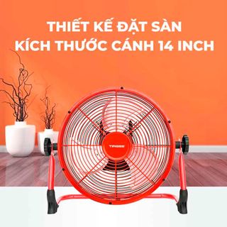 Quạt Sạc Tích Điện Tiross TS9179 14 Inch – Gió Mạnh, Motor DC Không Chổi Than