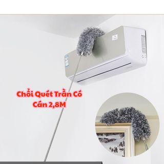 Chổi Quét Trần Bằng Sợi Vải Siêu Nhỏ Inox Cán Dài Cao Cấp Đầu Chổi Linh Hoạt Dài 2,8M phất trần sạchh