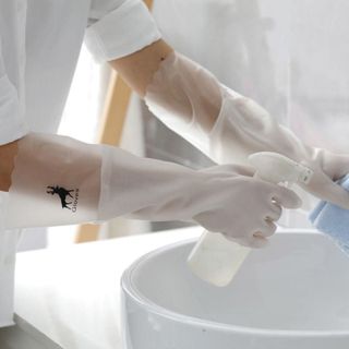 Găng tay cao su hình hươu siêu dai lót nỉ bo chun, Loại Dài Siêu Dai, Có Dây Chun Chống Tuột