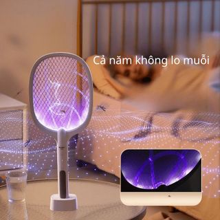 Vợt muỗi tự động kiêm đèn bắt muỗi 2 in 1 tự động sạc tích điện, vợt bắt muỗi thông minh cao cấp để bàn