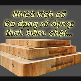 Bộ sản phẩm thớt cao cấp gồm 3 sản phẩm thớt chặt + thớt băm + thớt thái tiện dụng cho nhiều mục đích cắt thực phẩm.