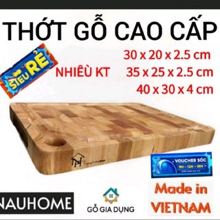 NAUHOME Thớt Gỗ Cao Cấp 40 x 30 x 4cm Chất Lượng Gỗ Cao Cấp Tràm Độ Bền An Toàn Kích Thước Tiện Lợi Cho Mọi Mục Đích Sử Dụng