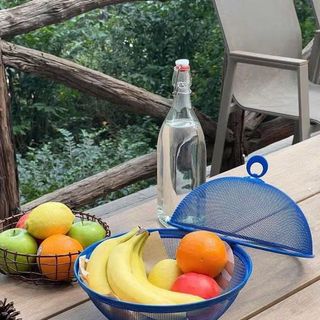 BỘ RỔ HOA QUẢ KÈM LỒNG BÀN THÉP PHỦ