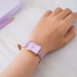 ĐỒNG HỒ NỮ CAO CẤP D WELLINGTON QUARDO LAVENDER  DÂY DA MẶT CN FULLBOX