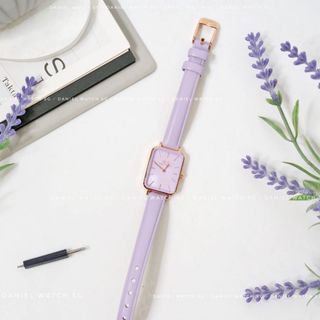 ĐỒNG HỒ NỮ CAO CẤP D WELLINGTON QUARDO LAVENDER DÂY DA MẶT CN FULLBOX