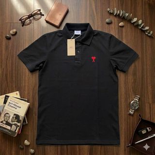 Ami Polo Shirt Basic Logo.  Chất vải cotton cá sấu 2c mềm mướt.