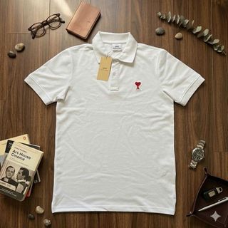 Ami Polo Shirt Basic Logo.  Chất vải cotton cá sấu 2c mềm mướt.