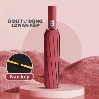 Ô che mưa gấp gọn tự động 12 nan kép, chống tia UV tự động đóng mở nhỏ gọn, ô dù che mưa nắng mini