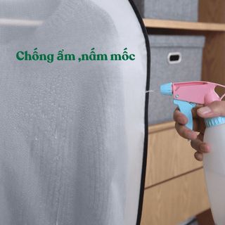 Túi bọc quần áo treo tủ chống bụi chống thấm có khóa kéo Cao Cấp