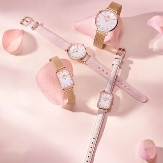 ĐỒNG HỒ NỮ CAO CẤP D WELLINGTON QUARDO ROUGE  DÂY LƯỚI MẶT CN FULLBOX