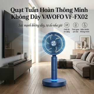 Quạt Tích Điện Vavofo VF-FX02 – Pin 10.000mAh, Điều Khiển Giọng Nói