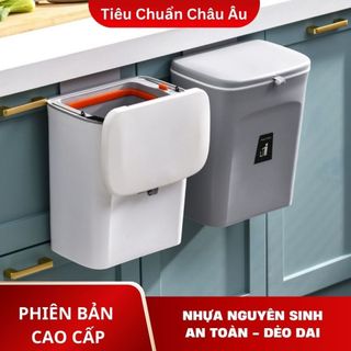 Thùng Đựng Rác treo cánh tủ nhà bếp có nắp to mini nhà vệ sinh phòng tắm thông minh decor bán kèm túi rác