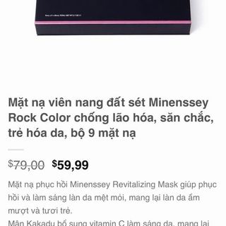 THANH LÝ Mặt nạ đất set Minenssey Mud Mask HÃNG