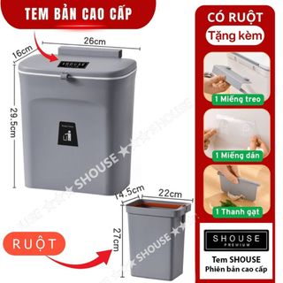 Thùng Đựng Rác treo cánh tủ nhà bếp có nắp to mini nhà vệ sinh phòng tắm thông minh decor bán kèm túi rác