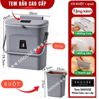Thùng Đựng Rác treo cánh tủ nhà bếp có nắp to mini nhà vệ sinh phòng tắm thông minh decor bán kèm túi rác
